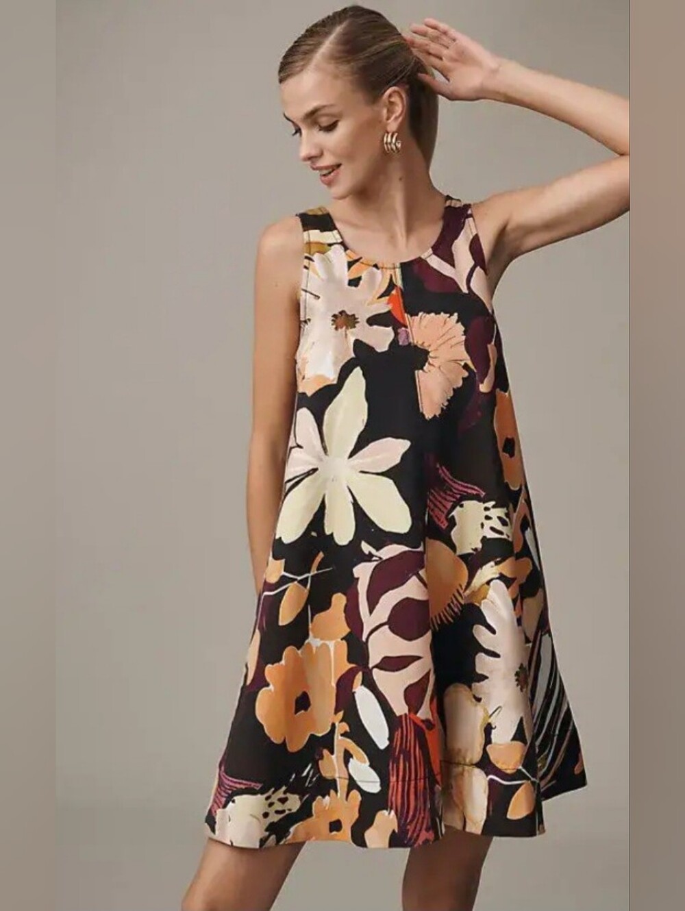 Anthropologie Maeve The Keiko Mini Dress Colorful Flowers Size S Sleeveless